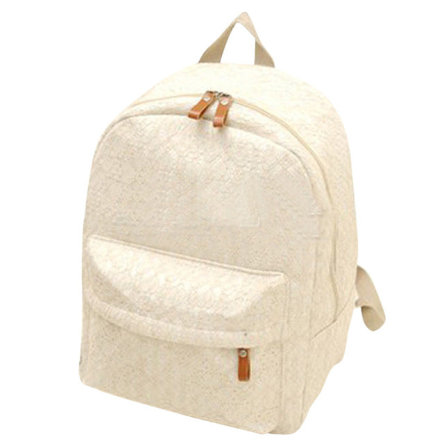 Women Canvas Lace Shoulder Backpack Teenage