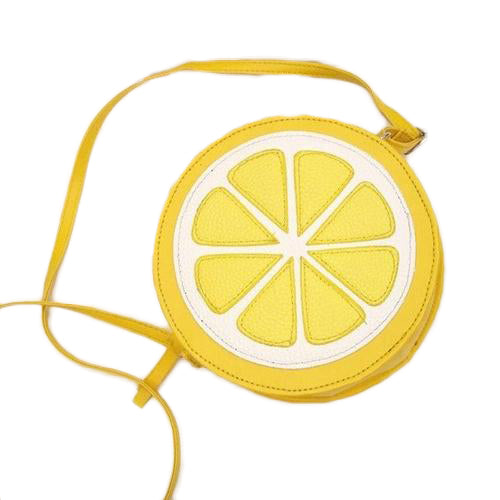 Fashion Women Messenger Bags Round Lemon Pattern