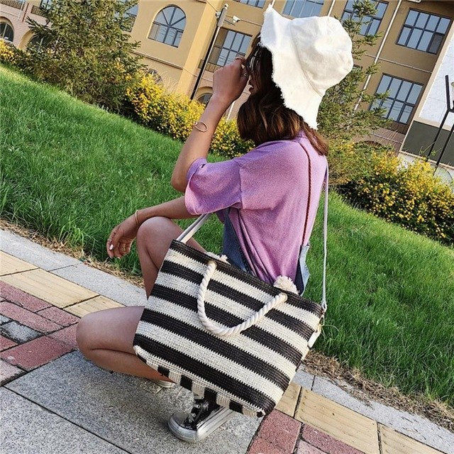 Fashion Women handbag Stripe Crossbody Bags