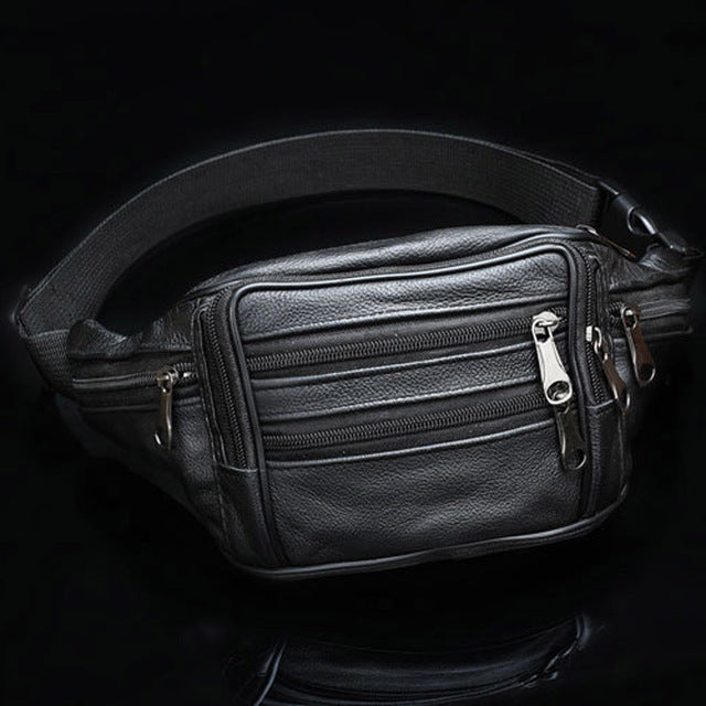 Fashion waist Bag Men Leather Waist Fanny Pack