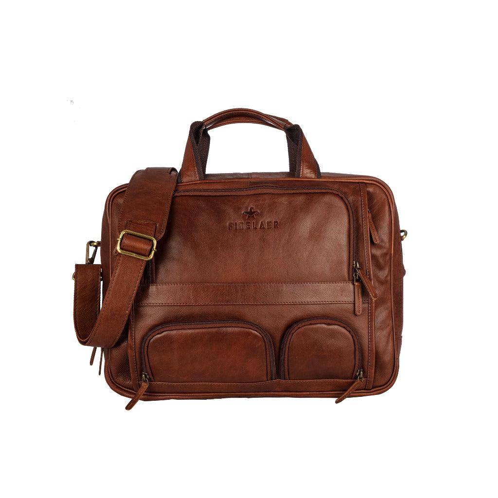 Finelaer Men Flight Bag 15.6 inch Brown Laptop