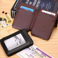 Man Mini Magic Bifold Leather Wallet Card Holder