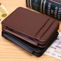 Man Mini Magic Bifold Leather Wallet Card Holder