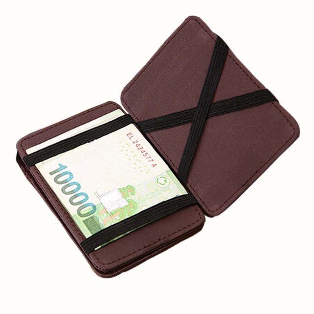 Man Mini Magic Bifold Leather Wallet Card Holder