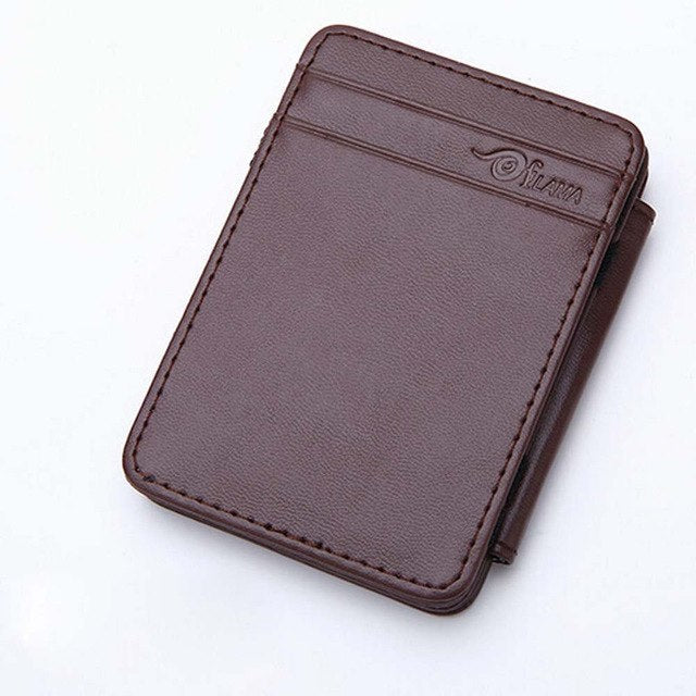 Man Mini Magic Bifold Leather Wallet Card Holder