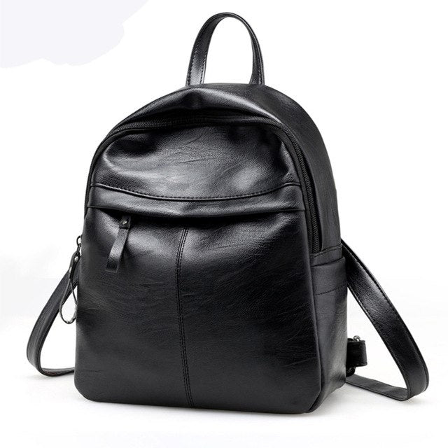 Women's backpack Fashion, Leather Simple School Bag